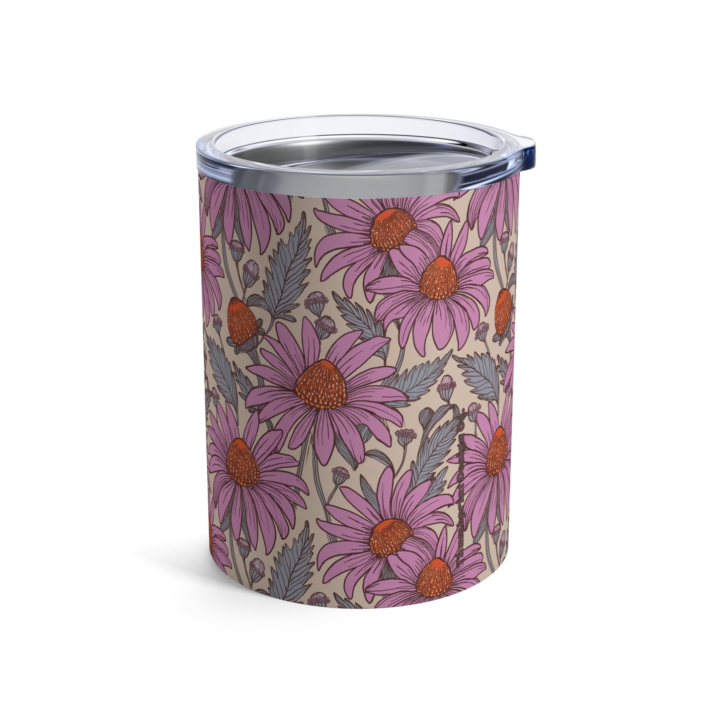 Purple Cone Flower Party Stainless Steel Tumbler 10 oz