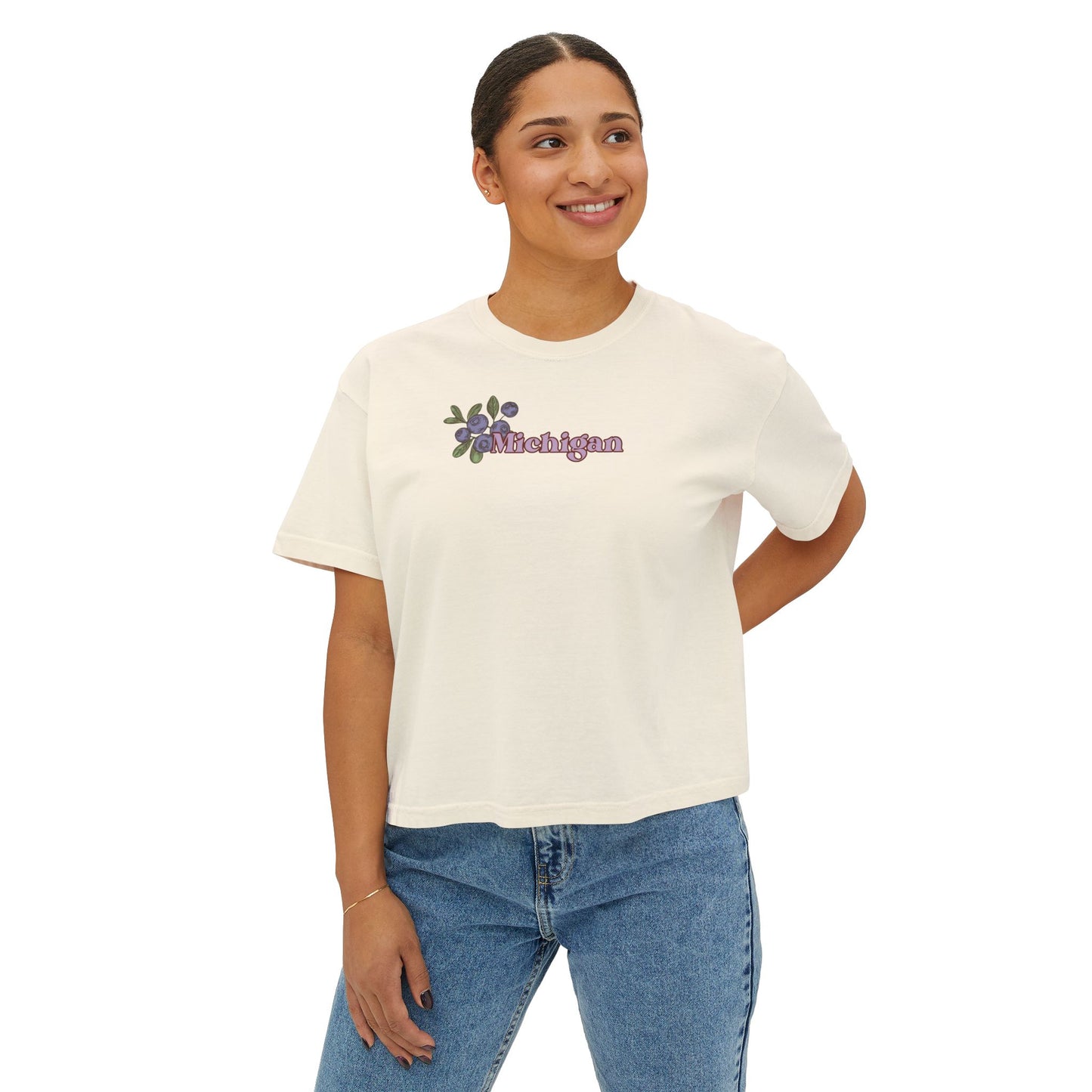 Michigan Blueberry-Mid Crop Boxy Tee