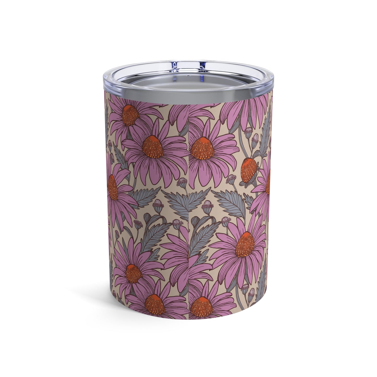 Purple Cone Flower Party Stainless Steel Tumbler 10 oz