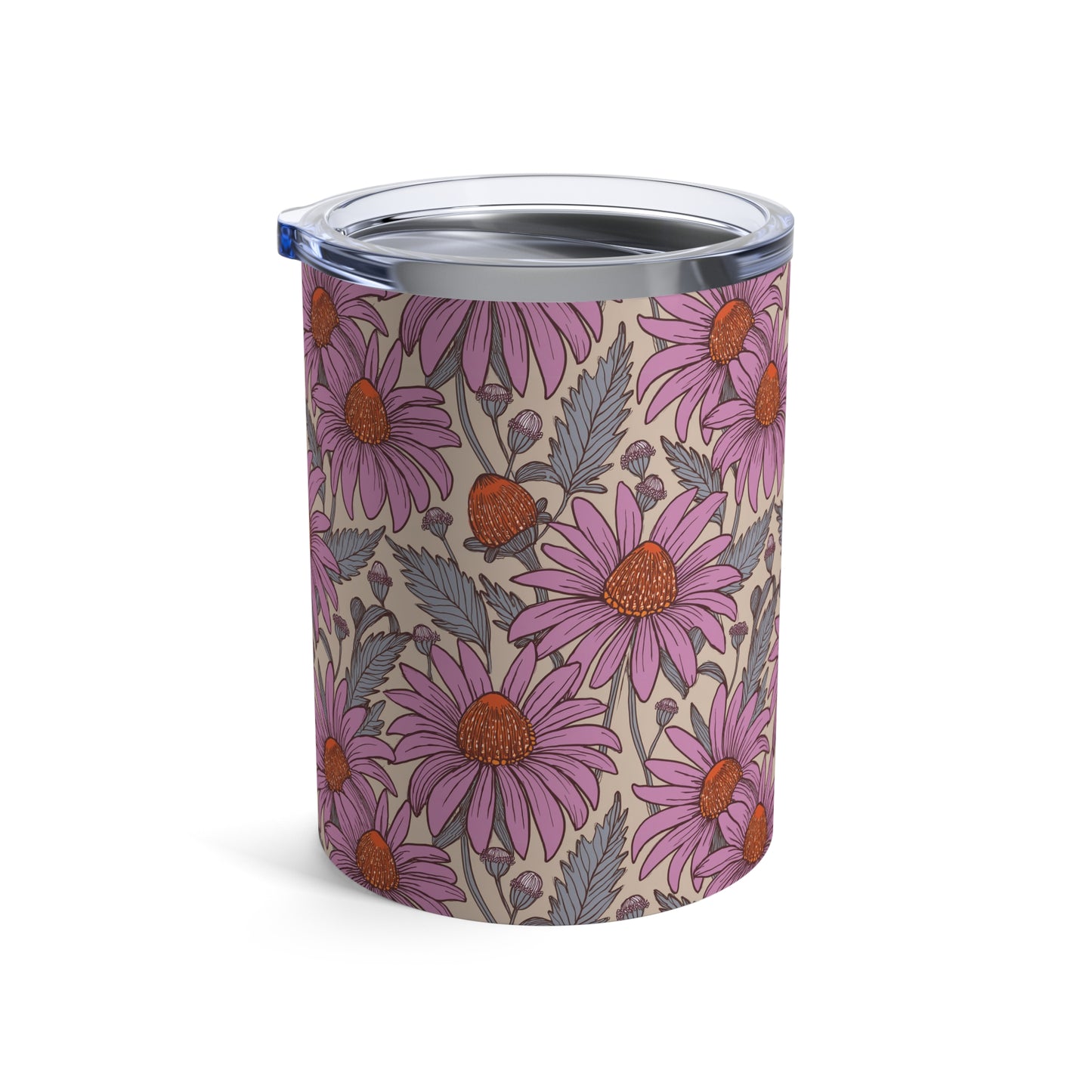 Purple Cone Flower Party Stainless Steel Tumbler 10 oz