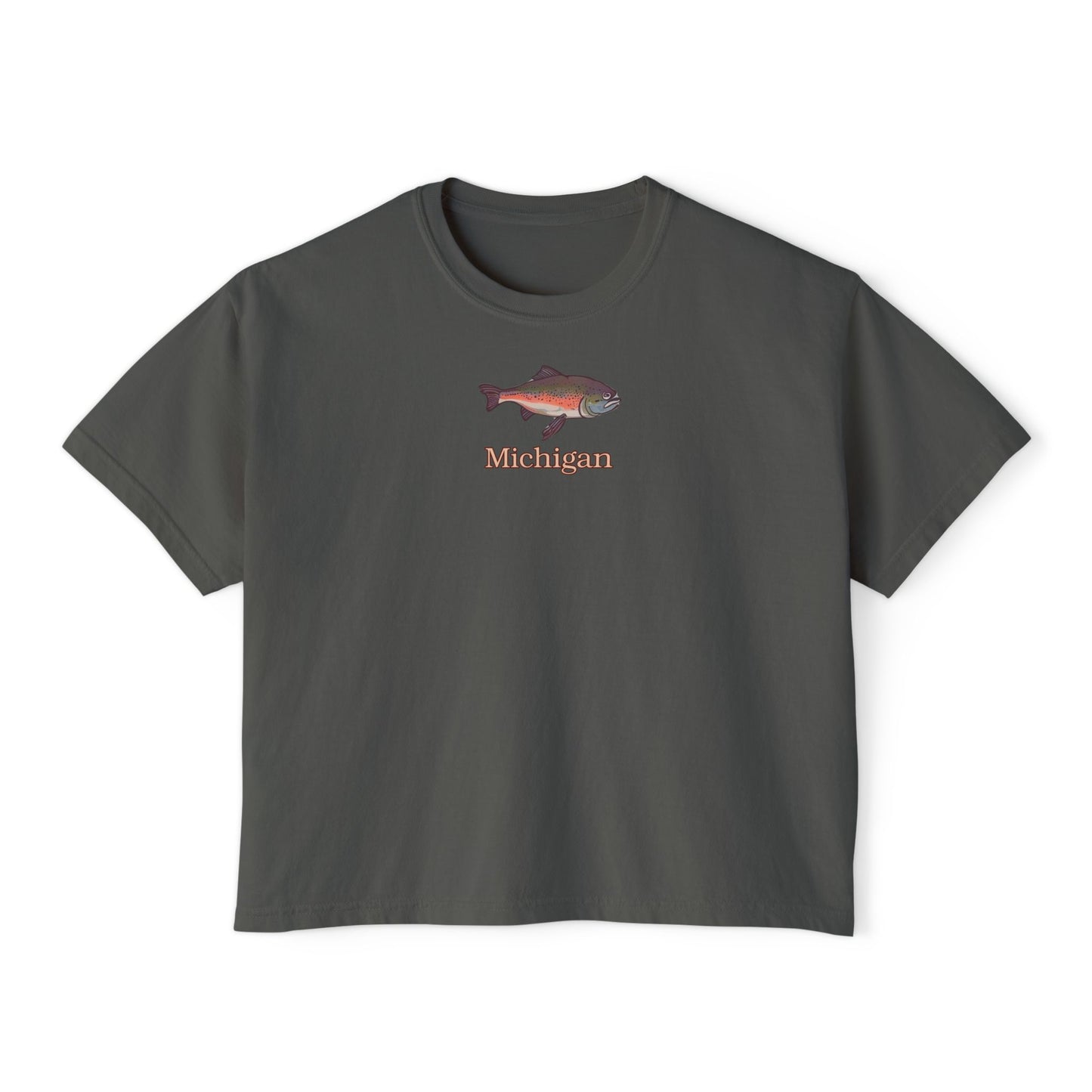 Trout Couture Michigan-Mid Crop Boxy Tee